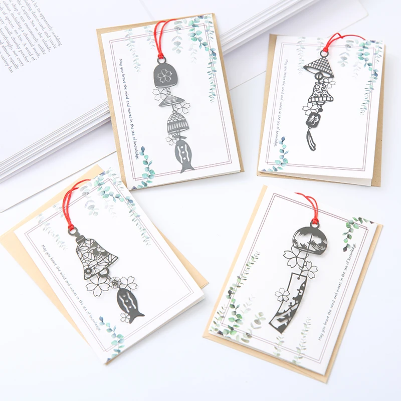 Kawaii металлические закладки для книг креативные пустотелые в виде колокольчика