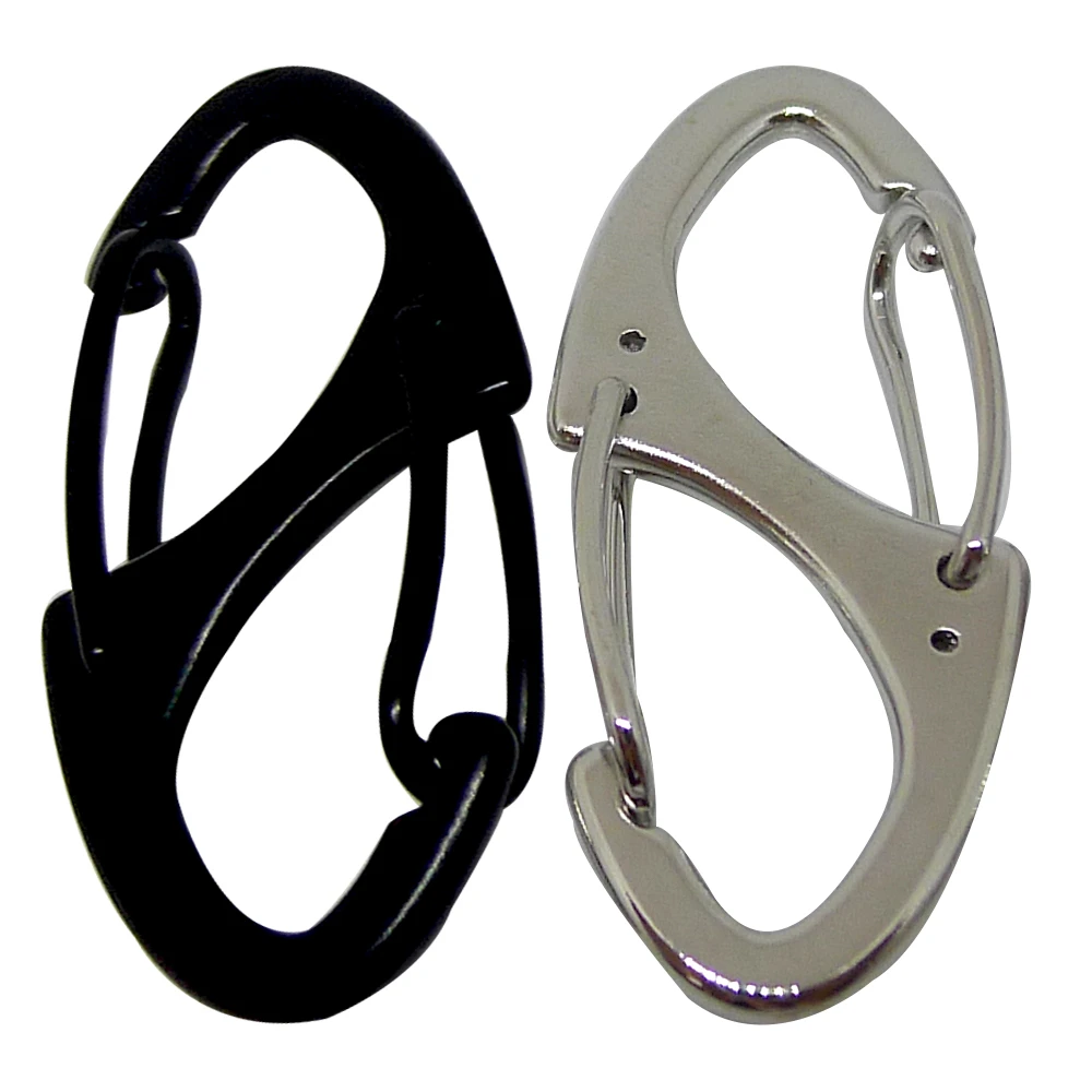 10 Pieces S Shape Metal Buckle Dual Spring Keychain Clip 2 Opening Snap Hook Durable Clip Key Chain Hook for Outdoor Activity Camping Fishing Hiking Traveling