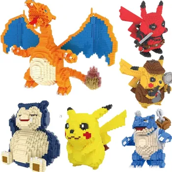 

pokemon Building blocks compatible Cartoon Poke Anime Ball Pikachued Diamond mini Building Blocks pokemon Bricks Toy Game