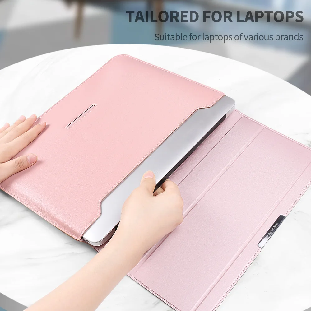 Laptop Sleeve Case Bag For MacBook Air Pro M1 13 A2338 A2337 PU Leather Laptop Carry Sleeve for 12 13 13.3 16 Leather Sleeve Bag