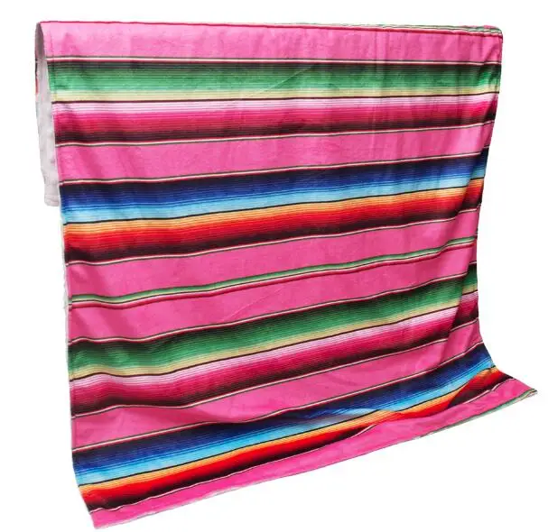 pink serape Детское одеяло Minky Serape с узорами, байковое одеяло с принтом в полоску с гепардом, DOM1091131 - Цвет: pink serape