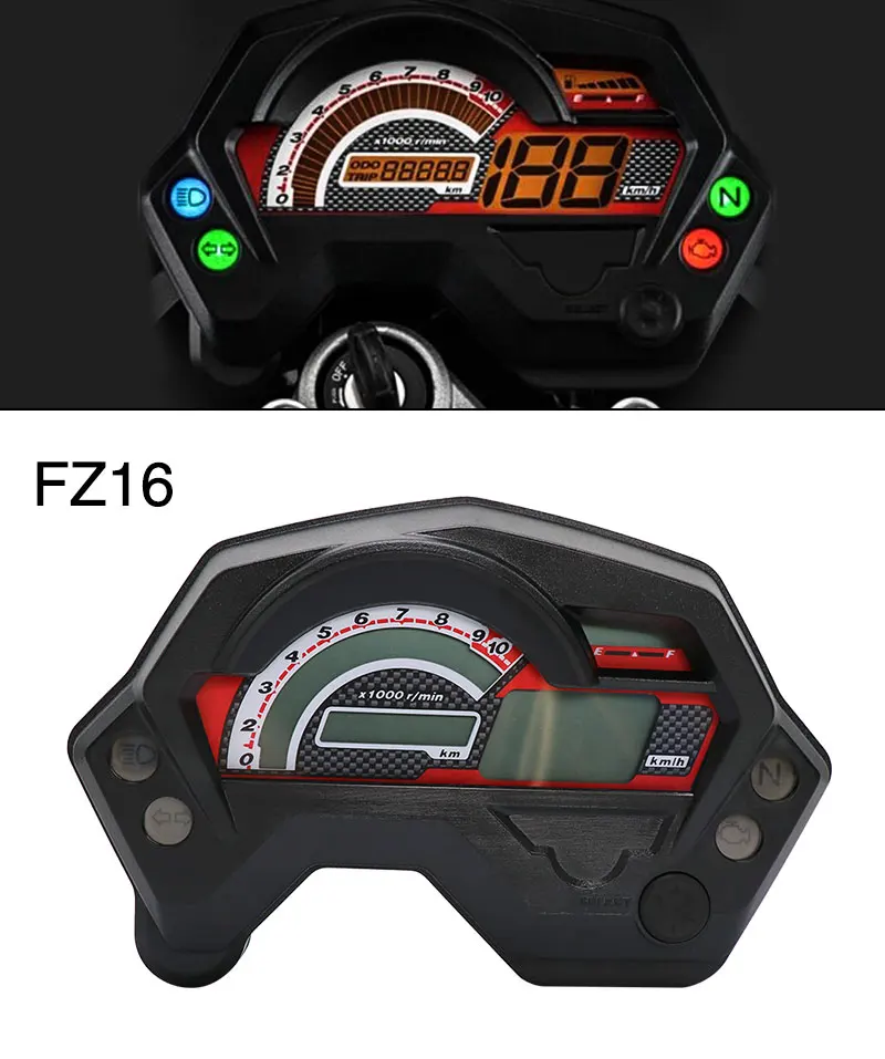 ZSDTRP мотоциклетный спидометр цифровой универсальный электрический индикатор ЖК-дисплей для Yamaha FZ16 FZ 16 цифровой ЖК-дисплей