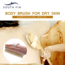 Южная ребра с натуральной травой дерево с длинной ручкой щетина тела Массажная расческа для ухода за волосами Мужчины Женщины инструмент для чистки