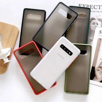 

50pcs/lot Color Frame Transparent Matte Back Phone Case For Samsung Galaxy Note 8 9 10 Plus S8 S9 S10 Plus S10e S20 Ultra