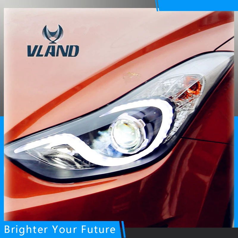 VLAND Автомобильная фара для фары автомобиля Hyundai Elantra 2011-2017 ангельские глазки DRL Луч