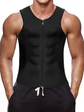 Men Waist Trainer Vest for Weightloss Neoprene Corset Slimming Body Shaper Zipper Sauna Suit Sweat Tank Top Workout Shirt Belly