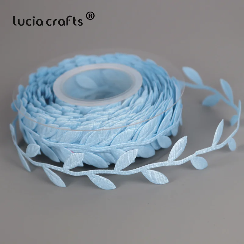 Lucia crafts 1 рулон/лот(10 метров/рулон) 30 мм листья отделка украшения лист ленты DIY ткань аппликации швейная одежда Q0708 - Цвет: Blue