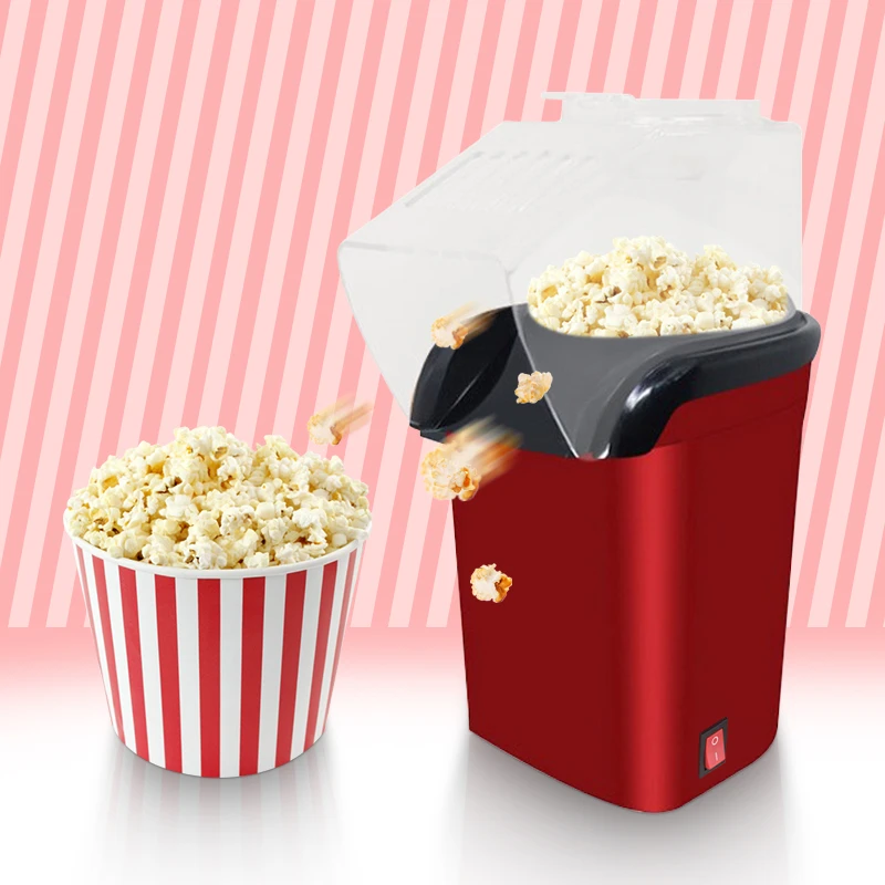 Electric Popcorn Machine Small Mini Automatic Carnival Popcorn Maker 1200W Corn Making Machine For Household DIY Corn Popper