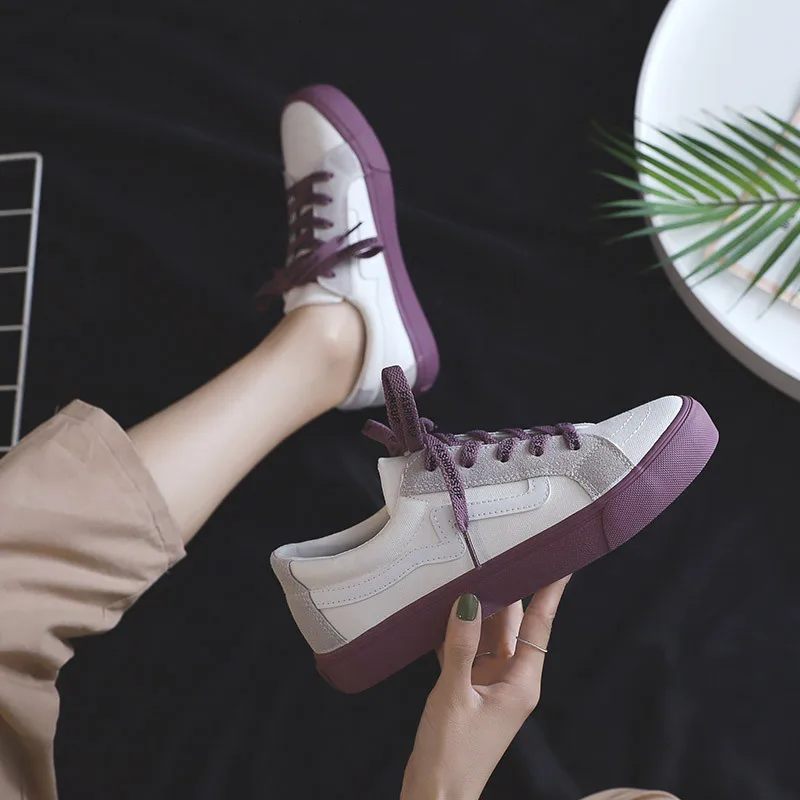 

2019 Four Season Black Canvas Shoe Woman Low Top Flat Bottom Small White Shoes Sneakers Female Casual Shoes Flats 2