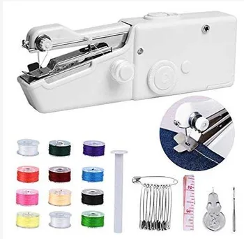 

Portable Mini Hand Sewing Machine Quick Handy Stitch Sew Needlework Cordless Clothes Fabrics Household Electric Sewing Machine