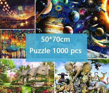 

70*50cm 1000 Pieces Jigsaw Puzzles Educational Toys Scenery Space Stars Educational Puzzle Toy for Kids/Adults birthday Gift