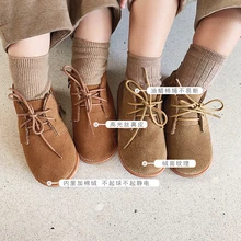 Обувь для девочек; Новинка года; зимняя повседневная обувь; детские бархатные теплые короткие ботинки; детская хлопковая обувь; Кожаные Ботинки martin