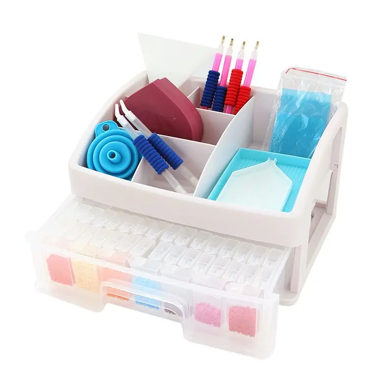 New Diamond Painting Square Bottle Drawer Storage Beads Box Tool Set Multifunctional DIY Mosaic Multi-layer Function Case storage box,diamond painting accessories,diamond painting storage box,diamond painting tool set