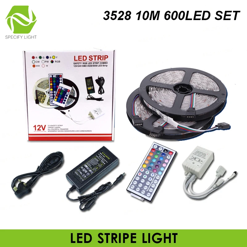 SMD RGB Светодиодные ленты света 3528 10 м 600 светодиодный s лента Tiode гибкий свет 24 44