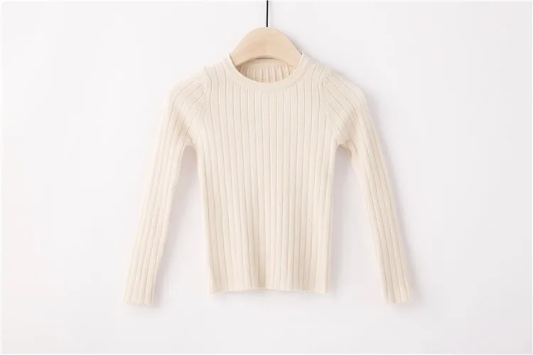 Джемпер для девочек однотонный пуловер г. стиль, осенне-зимний Универсальный свитер в Корейском стиле с длинными рукавами и вырезом лодочкой