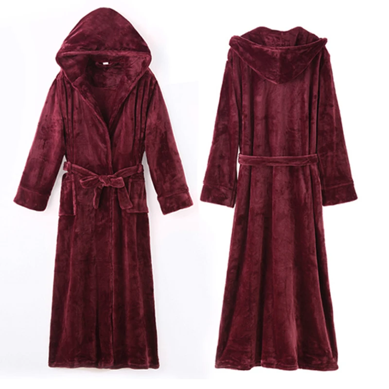 Aolamegs Men Bathrobe Flannel Hooded Sleepwear Soft Long Open Robe Cozy Warm Advanced Lovers Homewear Baggy Style Pajamas Winter Aolamegs Men Bathrobe Flannel Hooded Sleepwear Soft Long Open Robe Cozy Warm Advanced Lovers Homewear Baggy Style Pajamas Winter