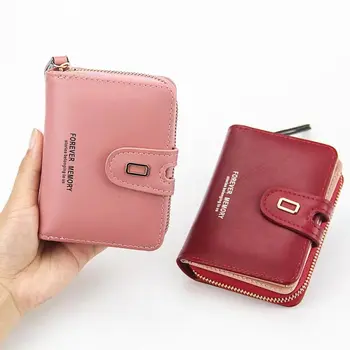 

2020 new fashion ladies short zipper buckle wallet handbag women's coin purse card holder wallet women