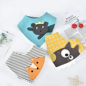 

Baby Bibs for Boy Girl Bandana Bib Burp Cloth Print Animal Triangle Cotton Baby Scarf Meal Collar Burp Baby Accessories