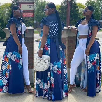 

African Shirt Dresses Clothes For Women Clothing 2020 New Style Fashion Rainbow Stripe Short Sleeve Dashiki Africa Dress Robe