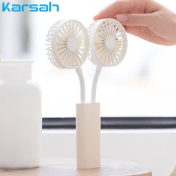 

USB Portable Double Fan USB Rechargeable Double Battery Mini Fan Summer Cooler Handhold Fan Air Cooler Conditioner for Room