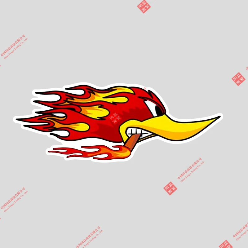 Забавная клевая наклейка для курительной машины Fire Duck декор автофургона