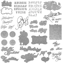 האלפבית ברכות לב חם רדיד צלחת חיתוך מת שבלונות עבור DIY רעיונות תמונה דקור הבלטות נייר מלאכות למות לחתוך(China)