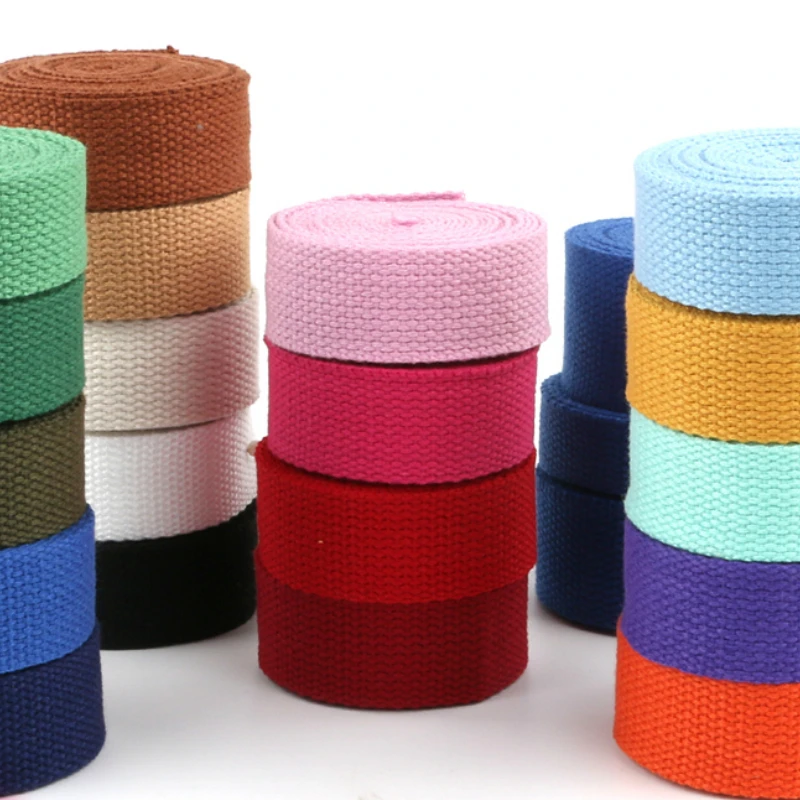 3Yard 2Inch 1" 50MM 2.5CM Colorful Cotton Canvas Webbing/Bias/Ribbon Bag Belt Strap Garments Diy Crafts Dog Collar Accessories ribbon decoration ribbon supplies
