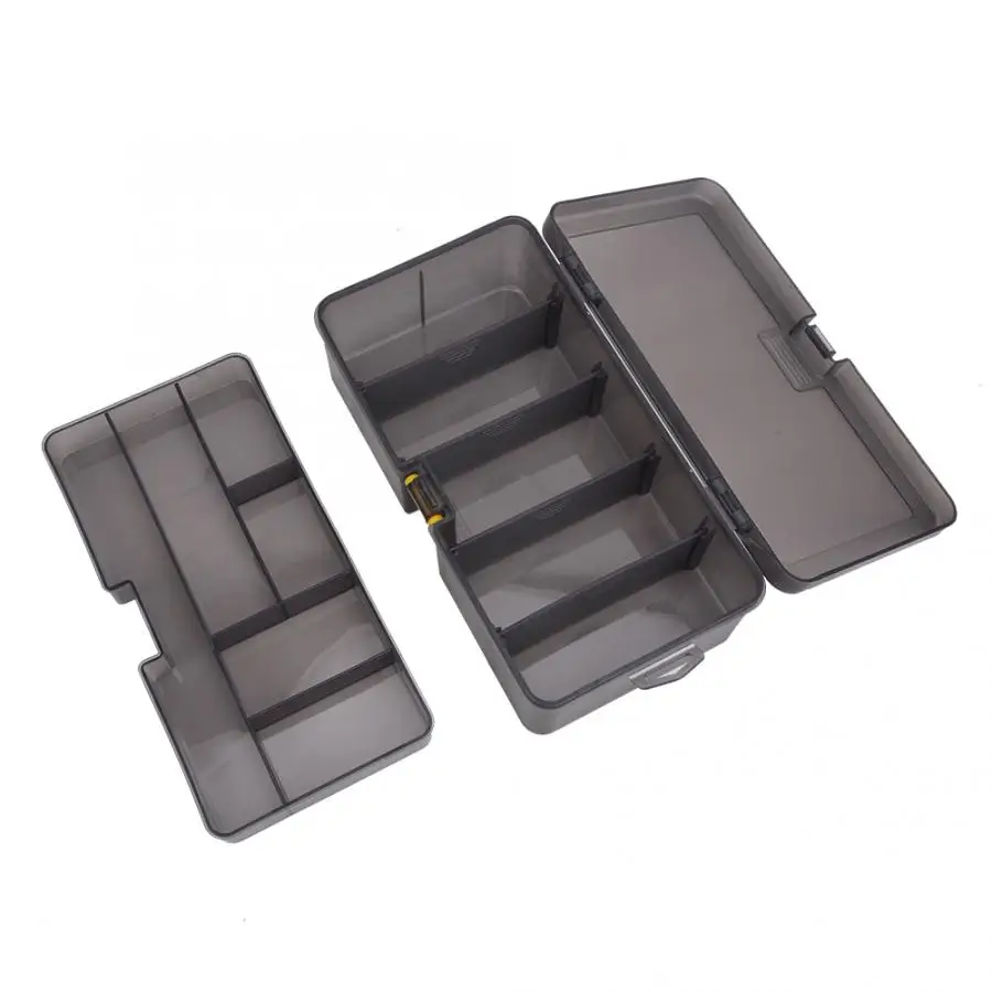 Double Layers Plastic Fishing Tools Box 5+6 Compartment Fishhook Lure Baits Storage Organizer Case Box Fishing Accessories