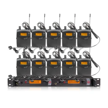

EM-2051 wireless in-ear monitoring system, professional stage performance monitoring system with 10 bodypack transmitters