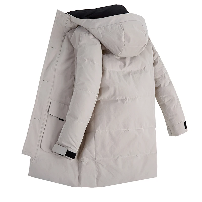 KOLMAKOV/зимняя куртка для мужчин, новинка, стильное пуховое пальто, мужские утепленные куртки, пуховое пальто с капюшоном, бежевое и черное