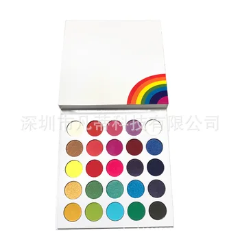 

1F Minimum10,25 color rainbow pearl light dummy eyeshadow disc can private label custom logo if meet minimum wholesale cosmetics
