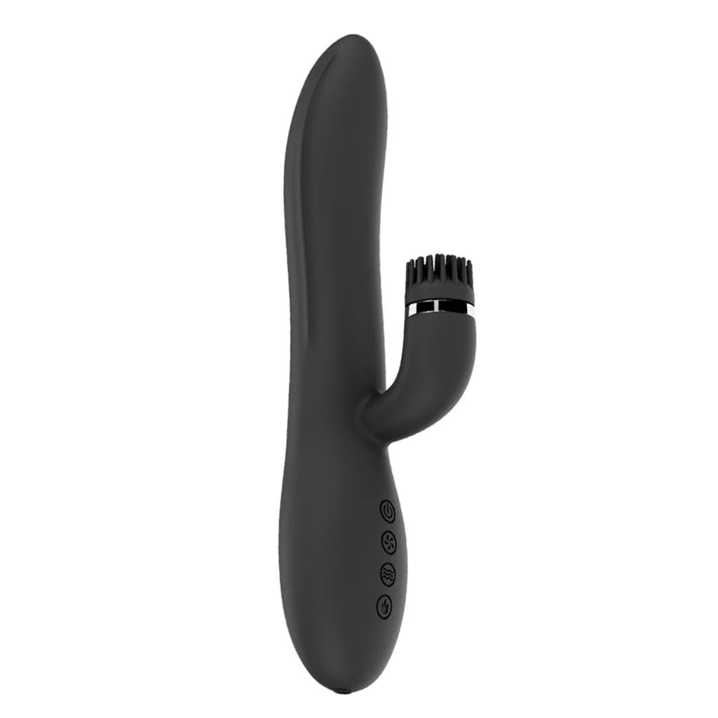 Women Electric Double Head 12 Speed Heating Vibration Rotating Massage Stick Vibration Rabbit Massager Wand