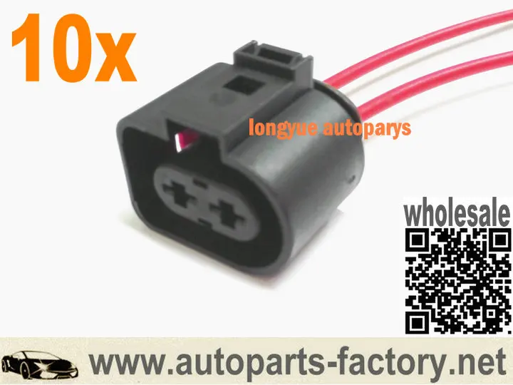 

Longyue 10 шт. 2-контактный Штекерный разъем 1J0973752 для VW AUDI 1J0 973 752