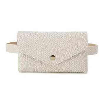 

Solid Color Casual Women Waist Pack Leather Small Crossbody Bag Flap Purse