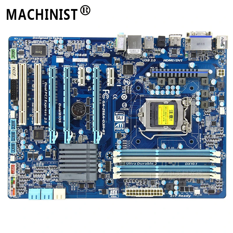 

For Gigabyte GA-Z68A-D3H-B3 Desktop motherboard MB Intel Z68 LGA 1155 ATX DDR3 32GB SATA3.0 USB3.0 100% fully Tested