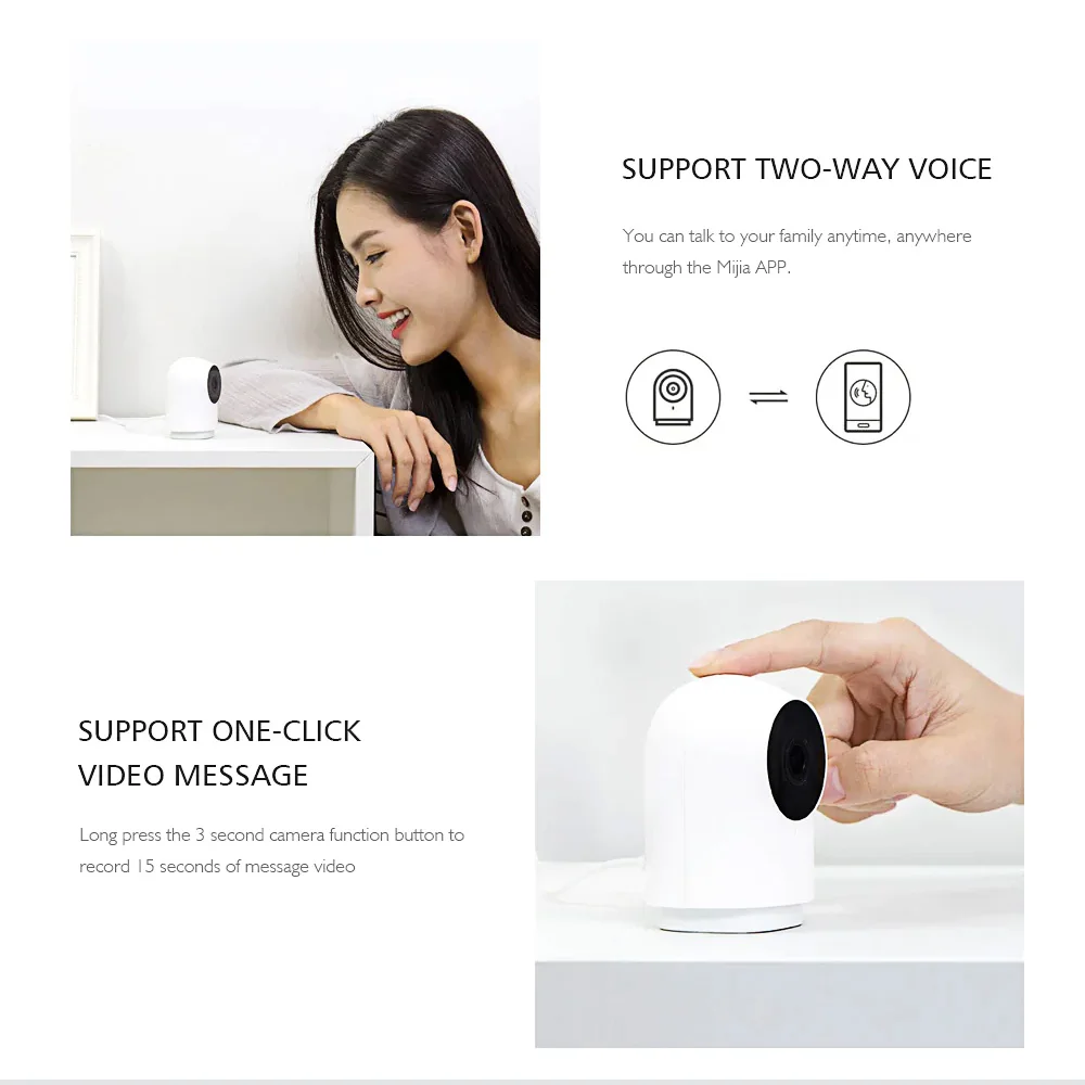 Original Xiaomi Aqara Smart Camera G2 Gateway Function 1080P Zigbee Linkage IP Wifi Wireless Contro
