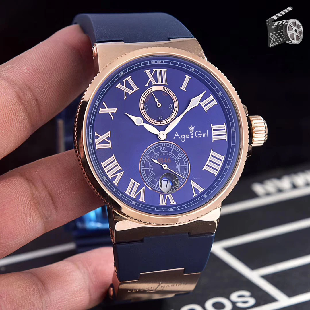 

Luxury Brand New Men Rose Gold Black Blue White Automatic Mechanical Stainless Steel Sapphire Diver Maxi Chronometer Watch AAA+