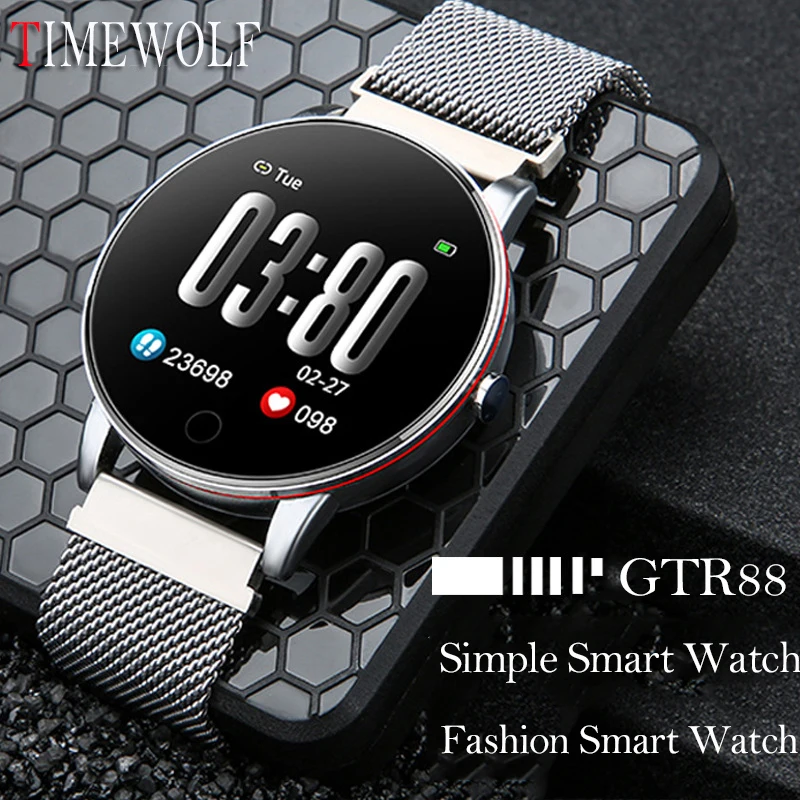 

Timewolf Smart Watch Men IP68 Waterproof Fitness Tracker Smart Watch Men Women Heart Rate Monitor Smartwatch Women IOS