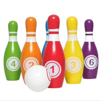

Kids Bowling Toys Set,6 Colorful Pins 1 Balls,Toddlers Toys Printed with Number,Gift for Boys Girls 1-6Years Old