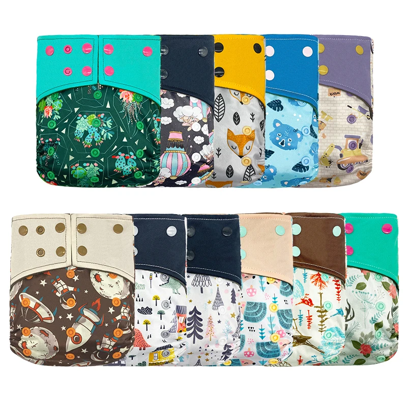Baby Cloth Diapers Reusable Diapering Pocket Nappy Cover Washable Adjustable Newborn Waterproof Toilet Training Underwear Diaper