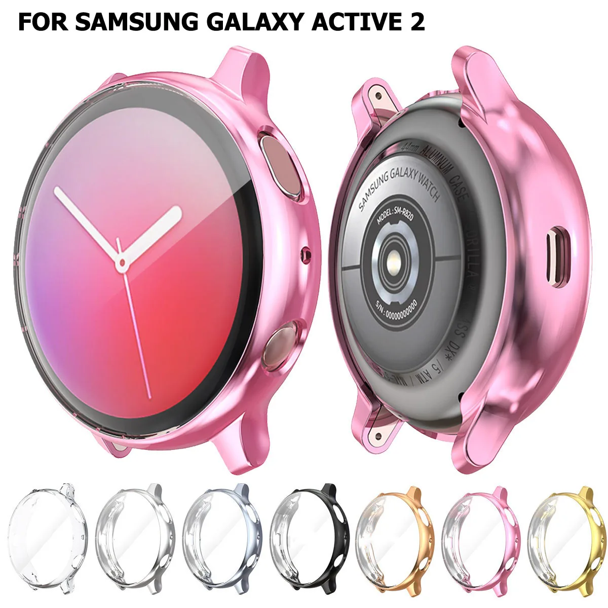 Защитный чехол для samsung Galaxy Watch Active 2 44 мм 40 мм силиконовый защитный чехол на весь экран чехол s для Active 2 40 мм 44 мм