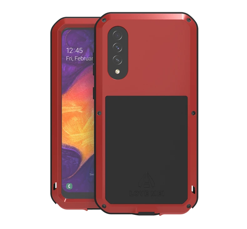 Красный Для samsung Galaxy A50 металлический противоударный чехол для samsung Galaxy A50(6,4 дюйма) армированный Прочный чехол Полный корпус анти-падение Чехол - Цвет: Красный
