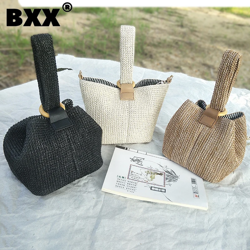 Брендовые Соломенные Сумочки [BXX] женская пляжная сумка через плечо с