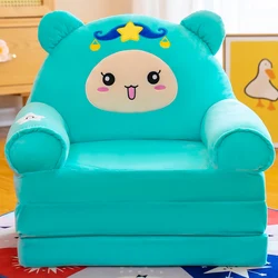 Canapé pliant en peluche à trois couches pour enfant, siège en couronne de dessin animé, chaise de repos pour bébé, coussin de maternelle, chaise de paresseux 