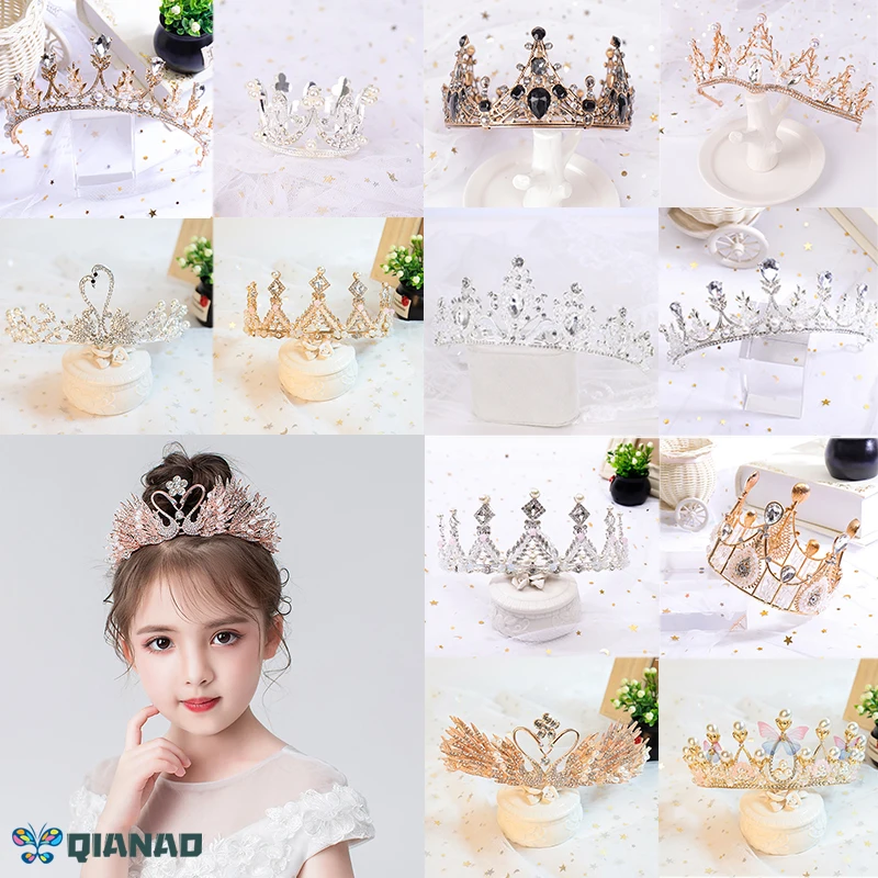

QIANAO Baroque Luxury Rhinestone Princess Crown Tiaras Silver Crystal Diadem Tiaras for Bride Headbands Wedding Hair Accessories