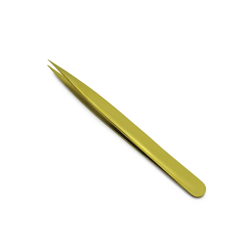 Quewel Пинцет для наращивания ресниц для объема ресниц из нержавеющей стали, 1 шт., точный Пинцет для красоты, точные инструменты для макияжа - Цвет: Tweezers Gold1