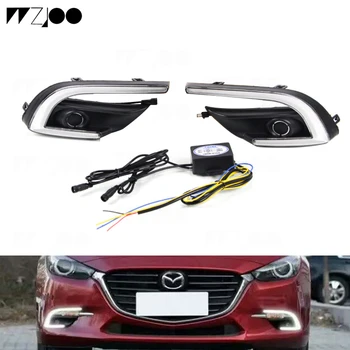 

For 2017 Mazda 3 Angkorra DRL Front Bumper Driving white yellow light turn to daytime running lights front fog lights