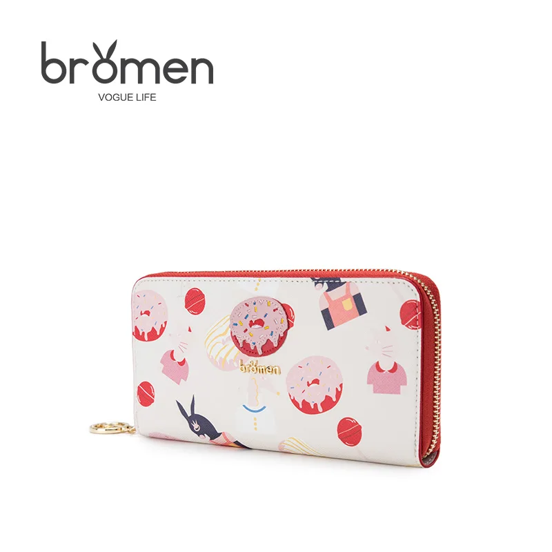 

Bromen Bags/ 2019 New Female Growth Wallet Student Cute Wallet Large Capacity Folding Wallet