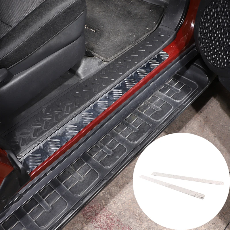 

2 pieces Car Accessories Car Scuff Plate Outer Door Threshold Sill Alloy Silver For Toyota FJ Cruiser 2007-2021