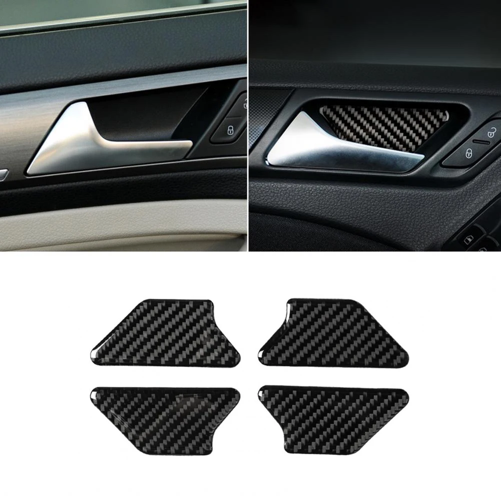 

10sets Car Carbon Fiber Interior Trim Car Door Inside Handle Stickers for VW Golf 6 R MK6 08-12 4Pcs/set